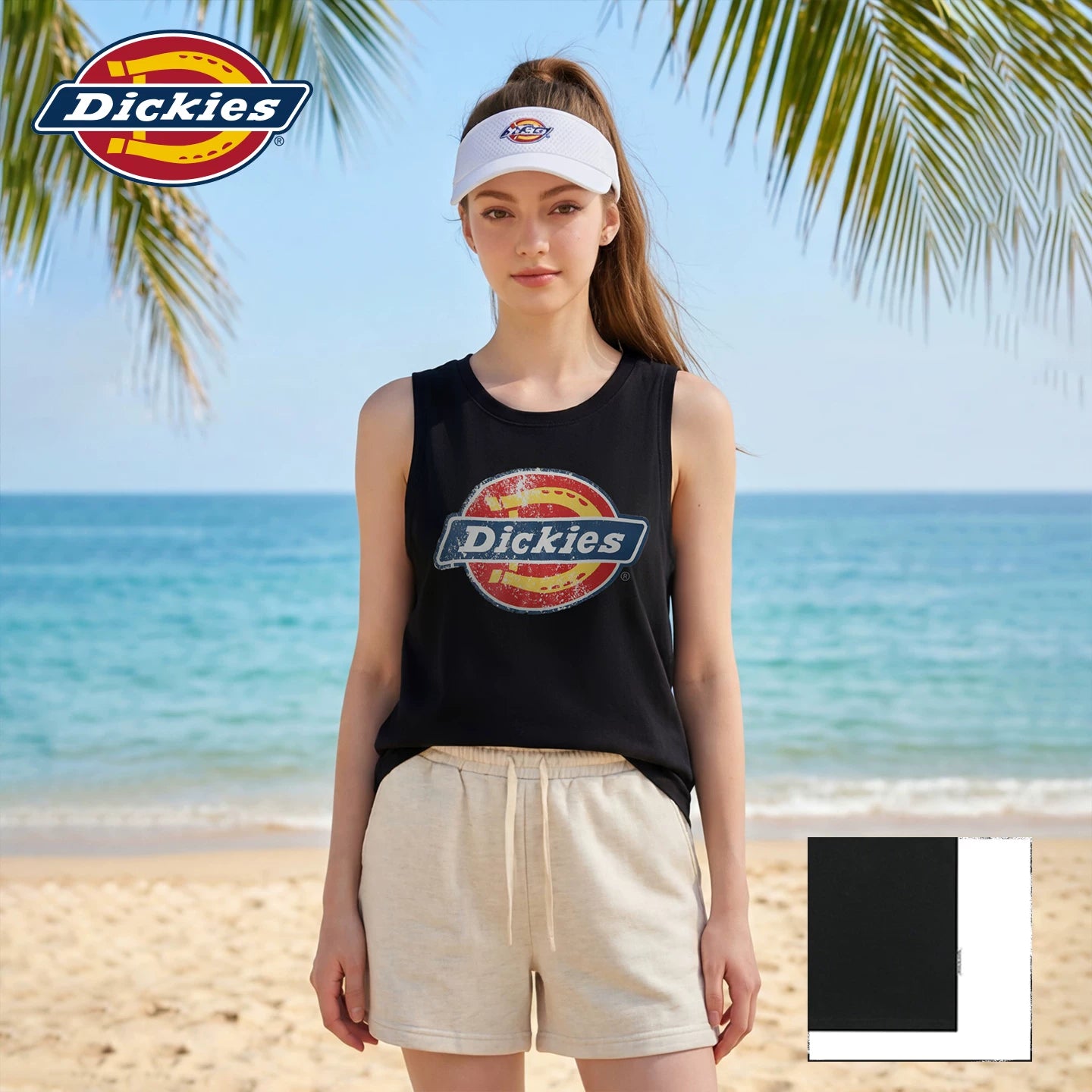 Dickies Emperor Cool Suitable American Printed Shoulder Tank Top for Women's 2026 Summer New Loose Sleeveless T-shirt Top m