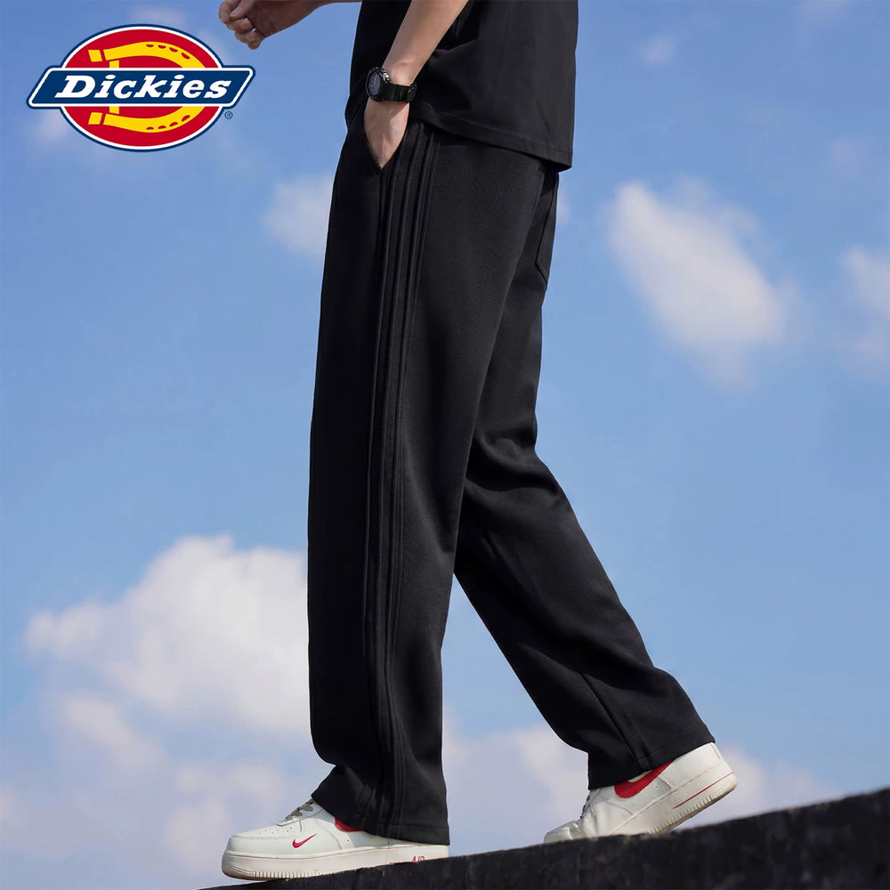 Dickies Emperor Cool Suitable High End Striped Casual Pants for Men in Summer, Thin Drawstring Straight Tube Knitted Pants Y