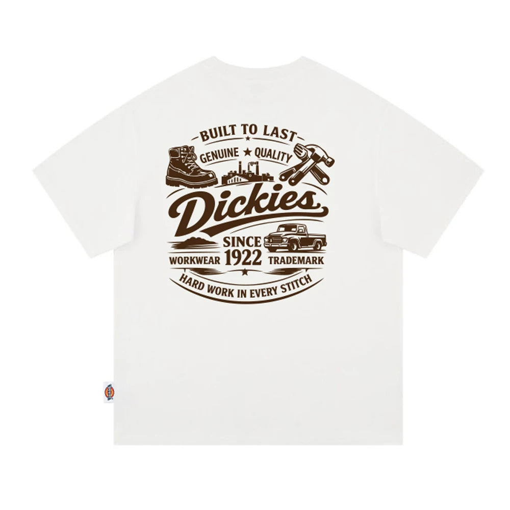 Dickies Cool Suitable Pure Cotton Short sleeved T-shirt Men's American High Street Printed Half Sleeve Round Neck Loose Couple Top M