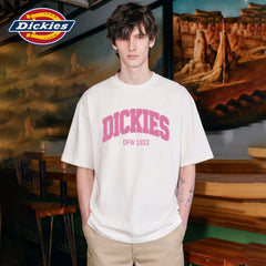 Dickies Cool American Trendy Brand Casual Short sleeved T-shirt for Men's Summer Round Neck Hooded Loose Half Sleeve Top M