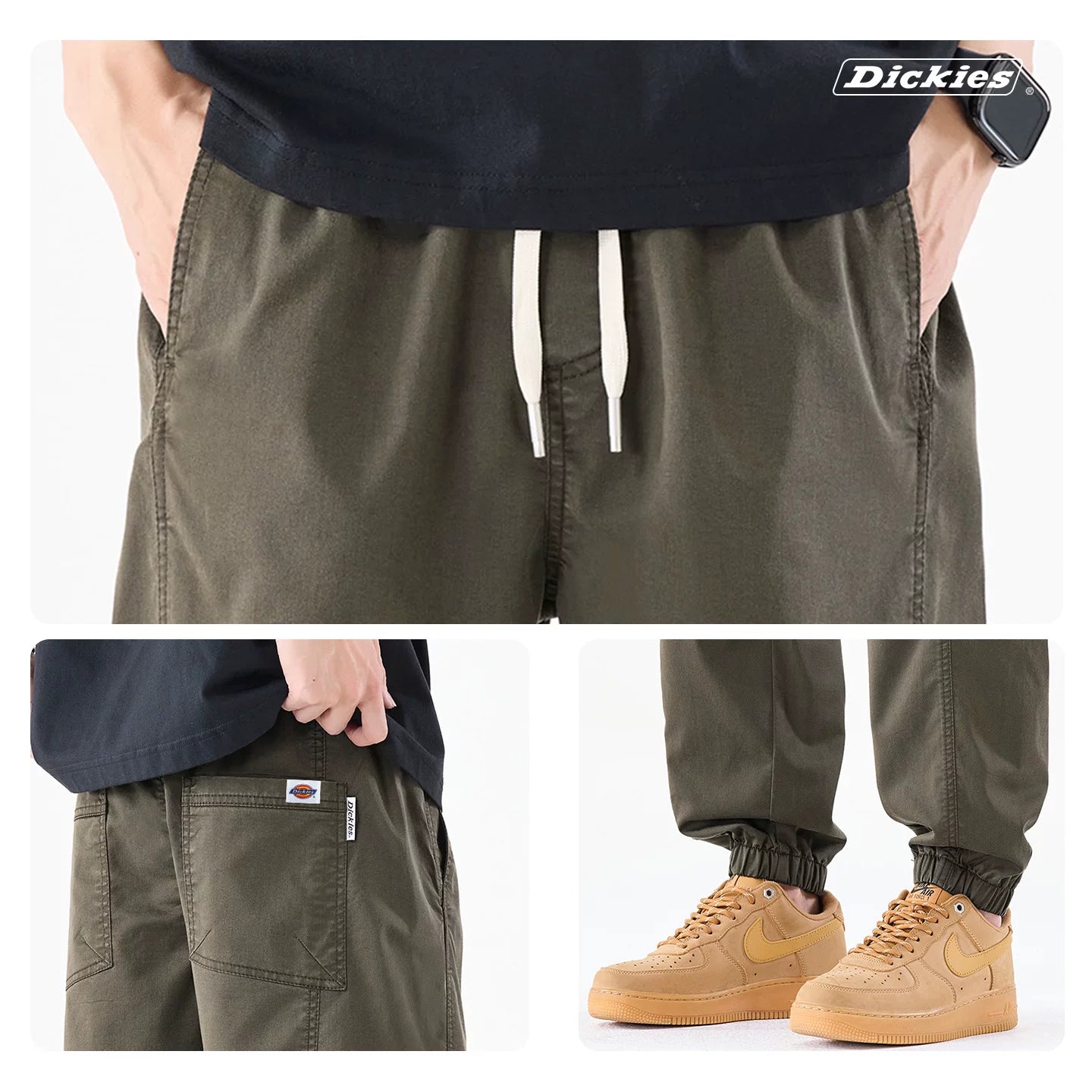 Diesel Thin Dickies Emperor Cool Suitable Splicing Willow Nails Leg Tights Men's Summer Woven Casual Pants Y