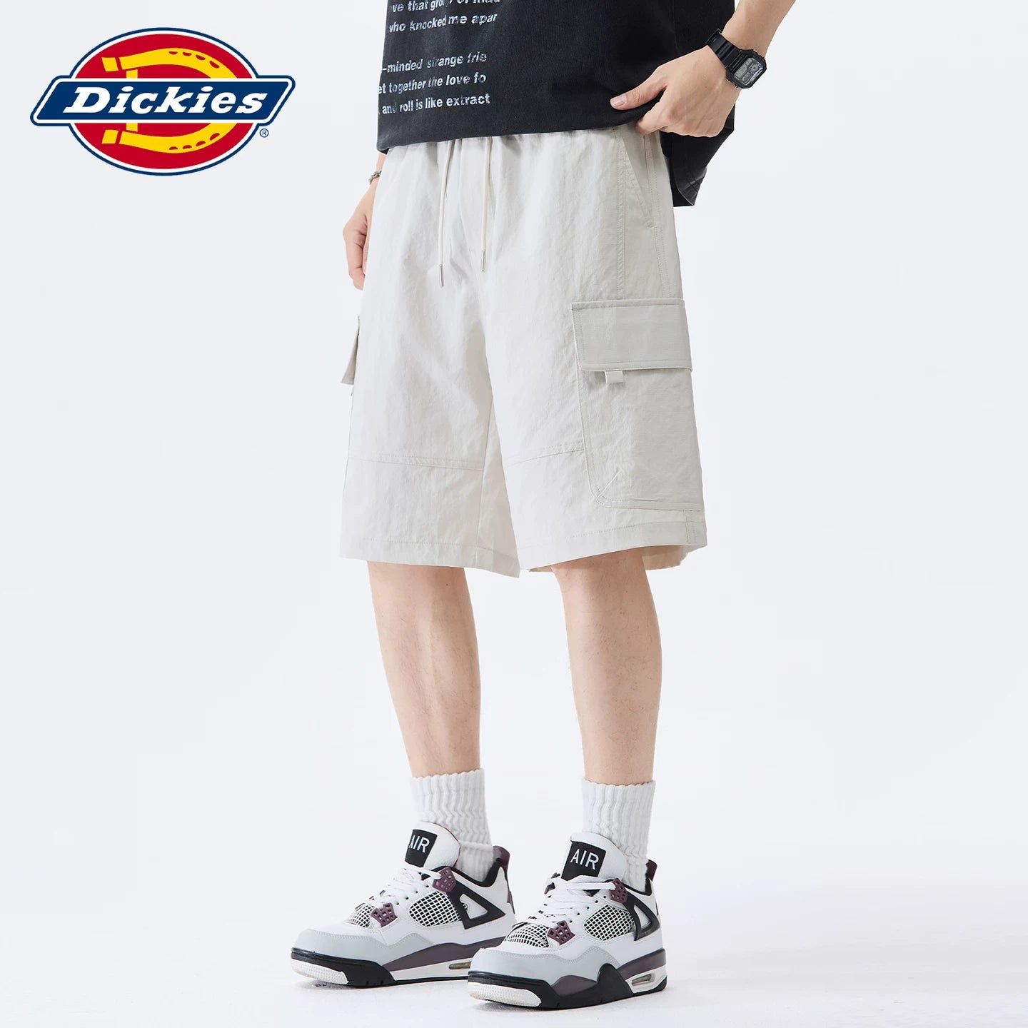Dickies Emperor Cool Suitable American Summer Casual Multi Pocket Men's Drawstring Thin Loose Straight Leg Shorts Y