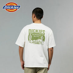 Dickies Cool Summer Loose Back Letter Printed Casual Short sleeved T-shirt for Men and Women Couple American Style J