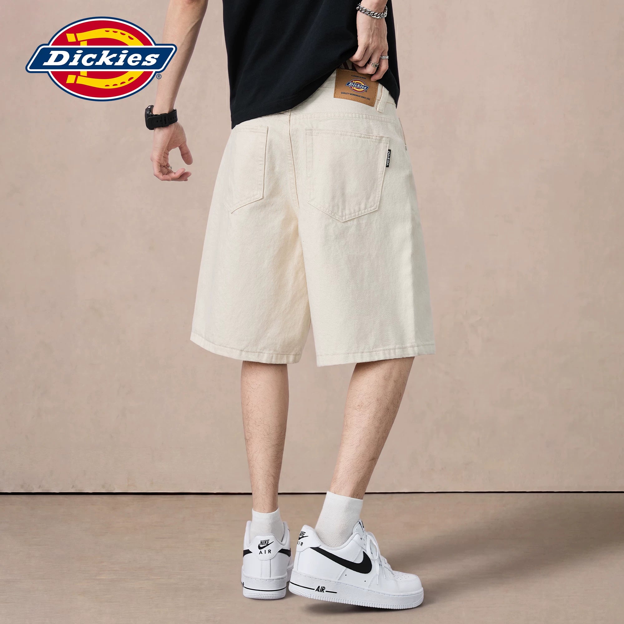 Dickies Cool Summer Casual Denim Shorts Men's Loose Cotton Straight Middle Pants Versatile Five Point Pants M