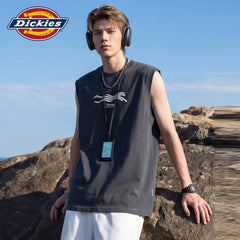 Dickies Emperor Cool Suitable Casual Shoulder Vest Men's Summer Pure Cotton Sleeveless T-shirt Sports Fitness Round Neck Top M