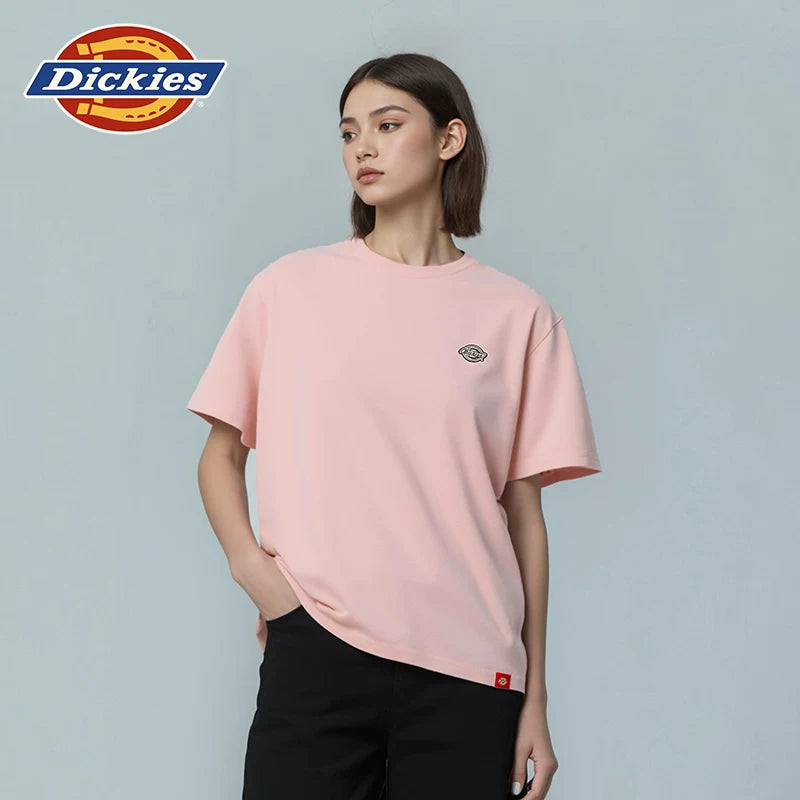 Dickies Summer Classic Small Logo Embroidered Badge Short Sleeve T-shirt for Men and Women Couple Half Sleeve J