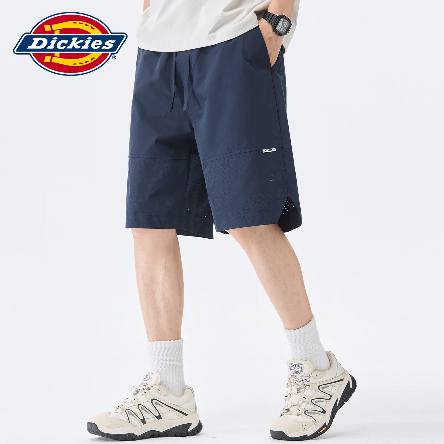 Dickies Cool Summer New Casual Shorts Men's Mesh Breathable Drawstring Design Straight Leg Pants Y