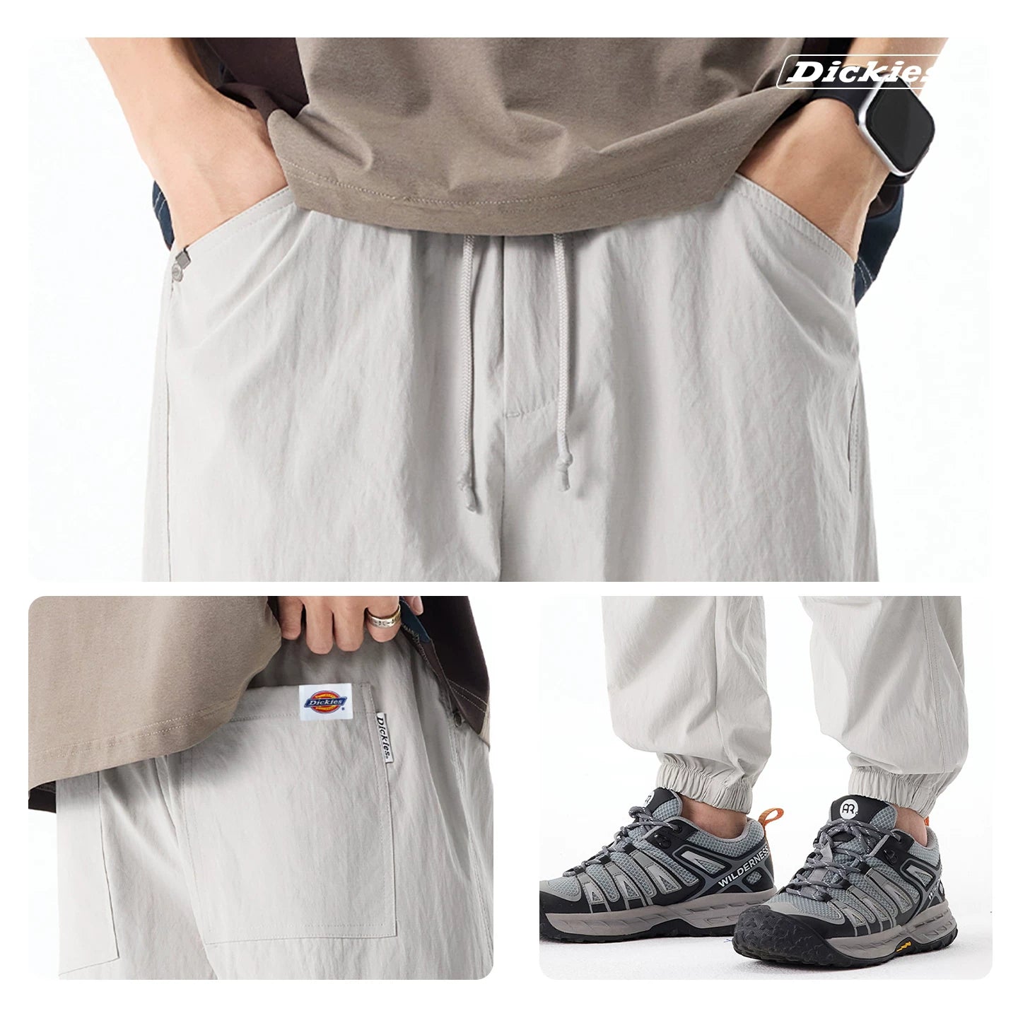 Dickies Cool Summer Drawstring Design Casual Leg Tight Pants Men's American Thin Drop Woven Pants Y