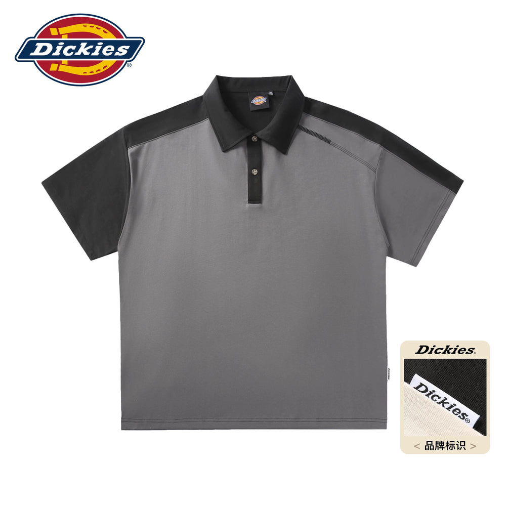 Dickies Cool Color Matching Short Sleeve Polo Shirt for Men's Summer Versatile Commuting Casual Half Sleeve Loose Top M