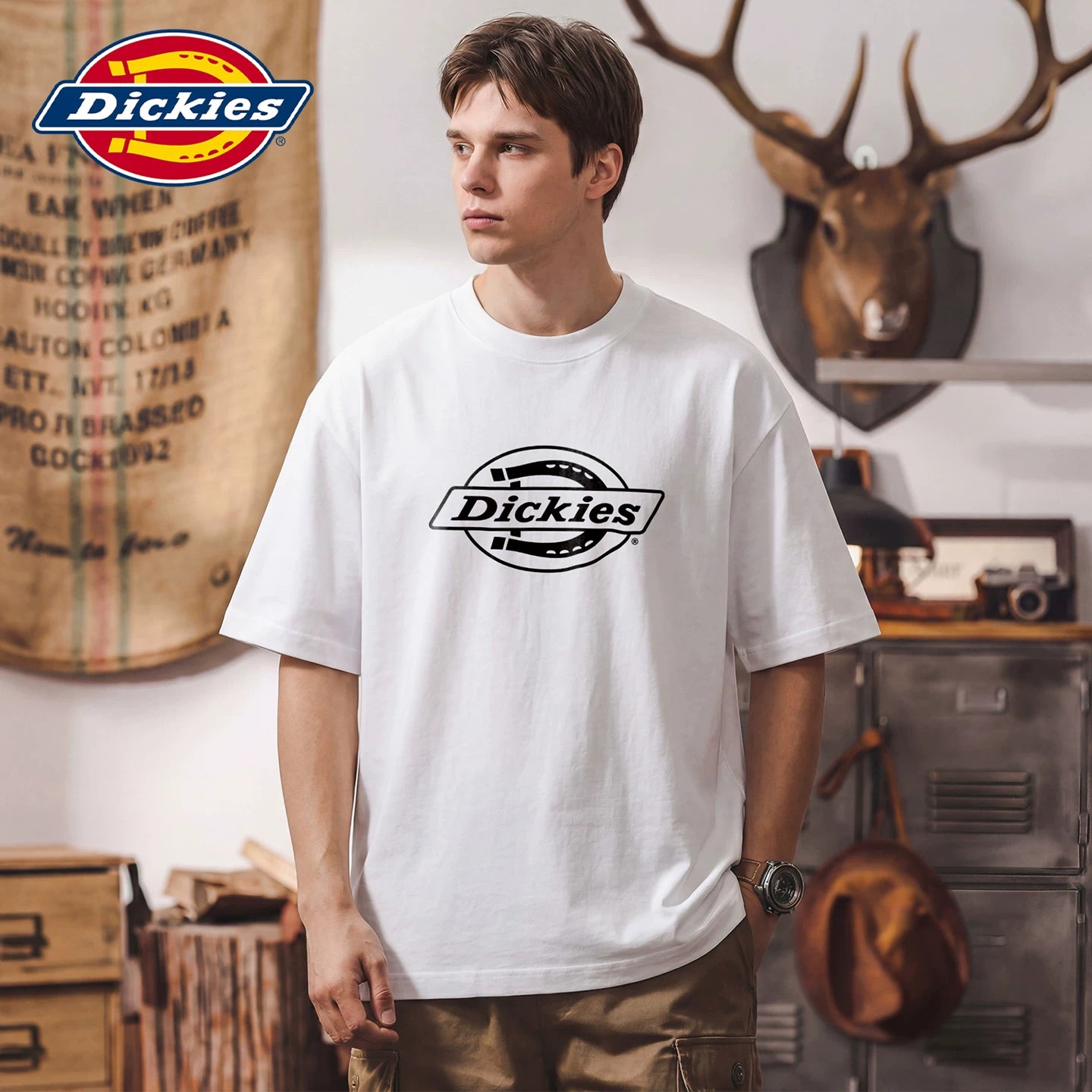 Dickies classic American T-shirt short sleeved men's soft casual T-shirt summer thin five quarter sleeve Y