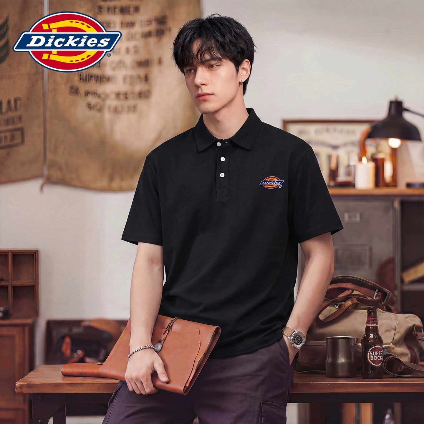 Dickies Emperor Cool Suitable Men's Summer New Short sleeved Polo Shirt Loose Collar Button Design Thin Top Y