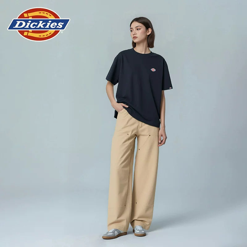 Dickies Summer Classic Small Logo Embroidered Badge Short Sleeve T-shirt for Men and Women Couple Half Sleeve J