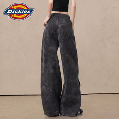 Dickies Cool Tie Dyeing Wide Leg Jeans for Women 2026 Summer New Loose Casual Versatile Work Pants M