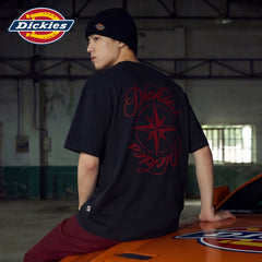 Dickies Cool Trendy Brand Heavy Short Sleeve T-shirt for Men in Summer, Pure Cotton Round Neck Loose Casual Half Sleeve Top M