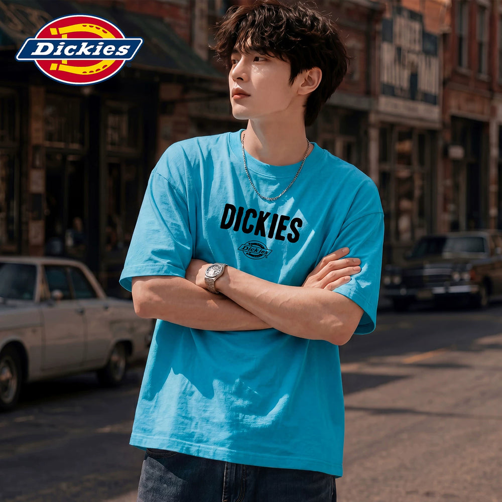 Dickies Cool Summer New American Printed Casual Round Neck Short Sleeve T-shirt for Men, Thin Half Sleeve Shirt Y