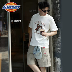 Dickies Cool 26 Spring/Summer Casual Loose Multi Pocket Work Shorts Elastic Waist for Men and Women Couple J