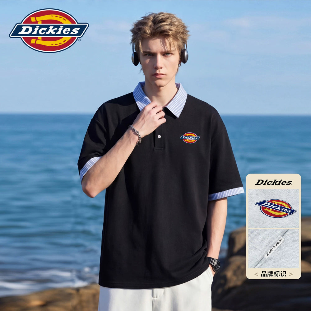 Dickies Emperor Cool Suitable Short Sleeve Polo Shirt Men's Summer Trendy Brand American Color Contrast Collar Loose Casual Top M