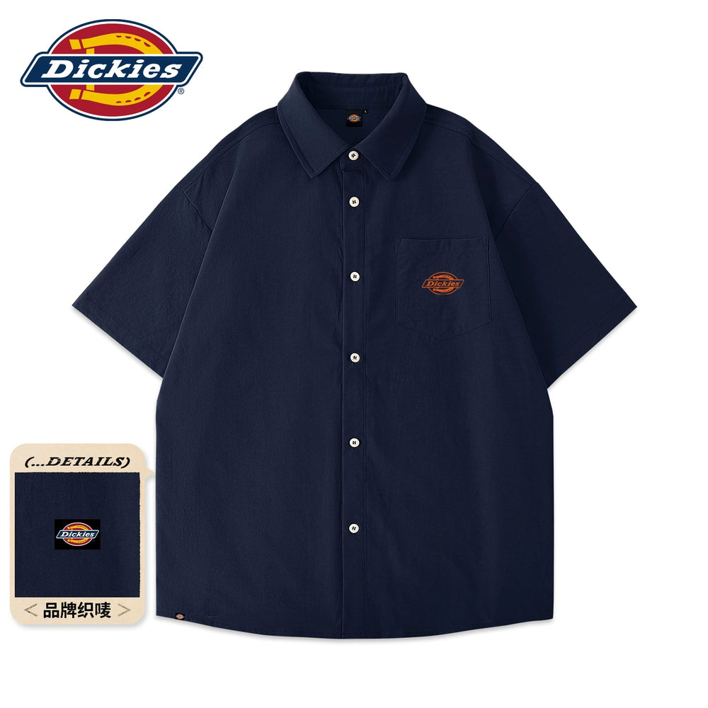 Dickies Men's Short sleeved Shirt 2026 Summer New Cool Ice Silk Shirt Men's Sunscreen Coat Men's A