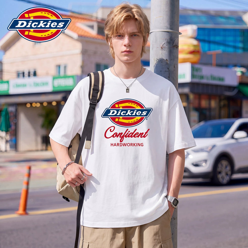 Dickies Cool Summer Thin Short Sleeve T-shirt Couple's Letter Printed Half Sleeve Loose Round Neck Top Y