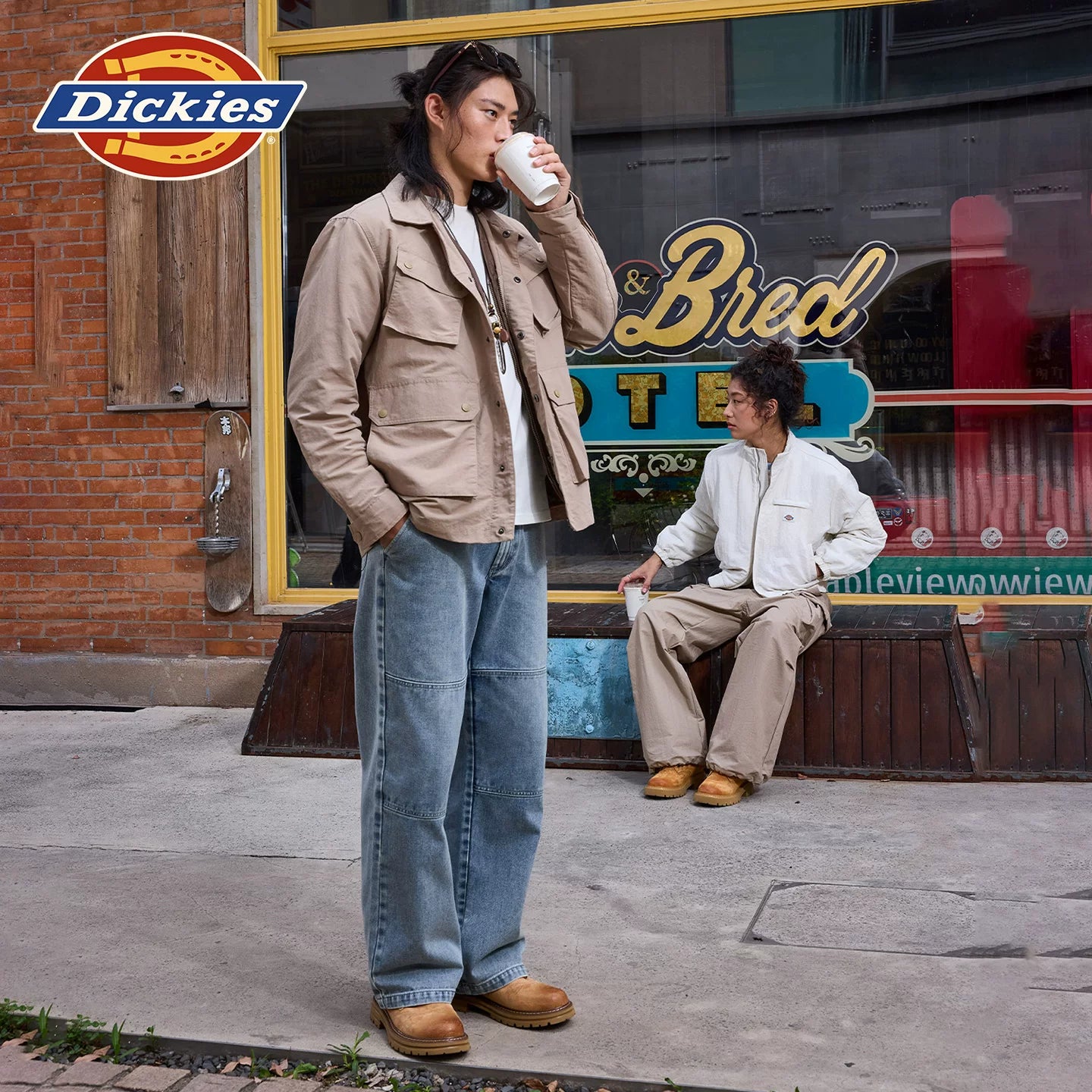 Dickies Emperor Cool 2026 Spring and Autumn Loose Washed Cowboy Double Knee Pants Retro Blue Bull Loose Work Pants J