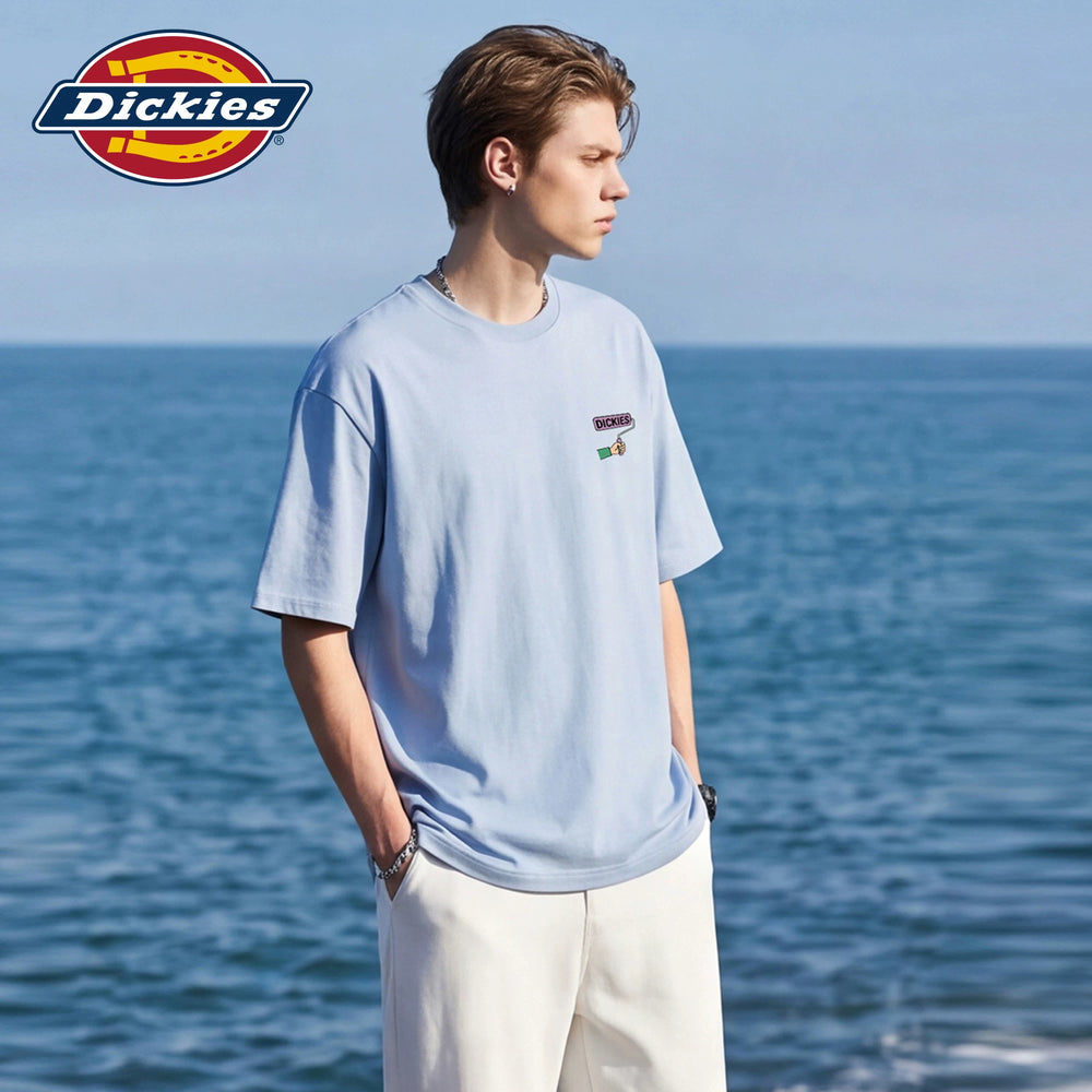 Dickies Cool Suitable Pure Cotton Short sleeved T-shirt Men's Summer American Fun Printed Casual Couple Half Sleeve Top M