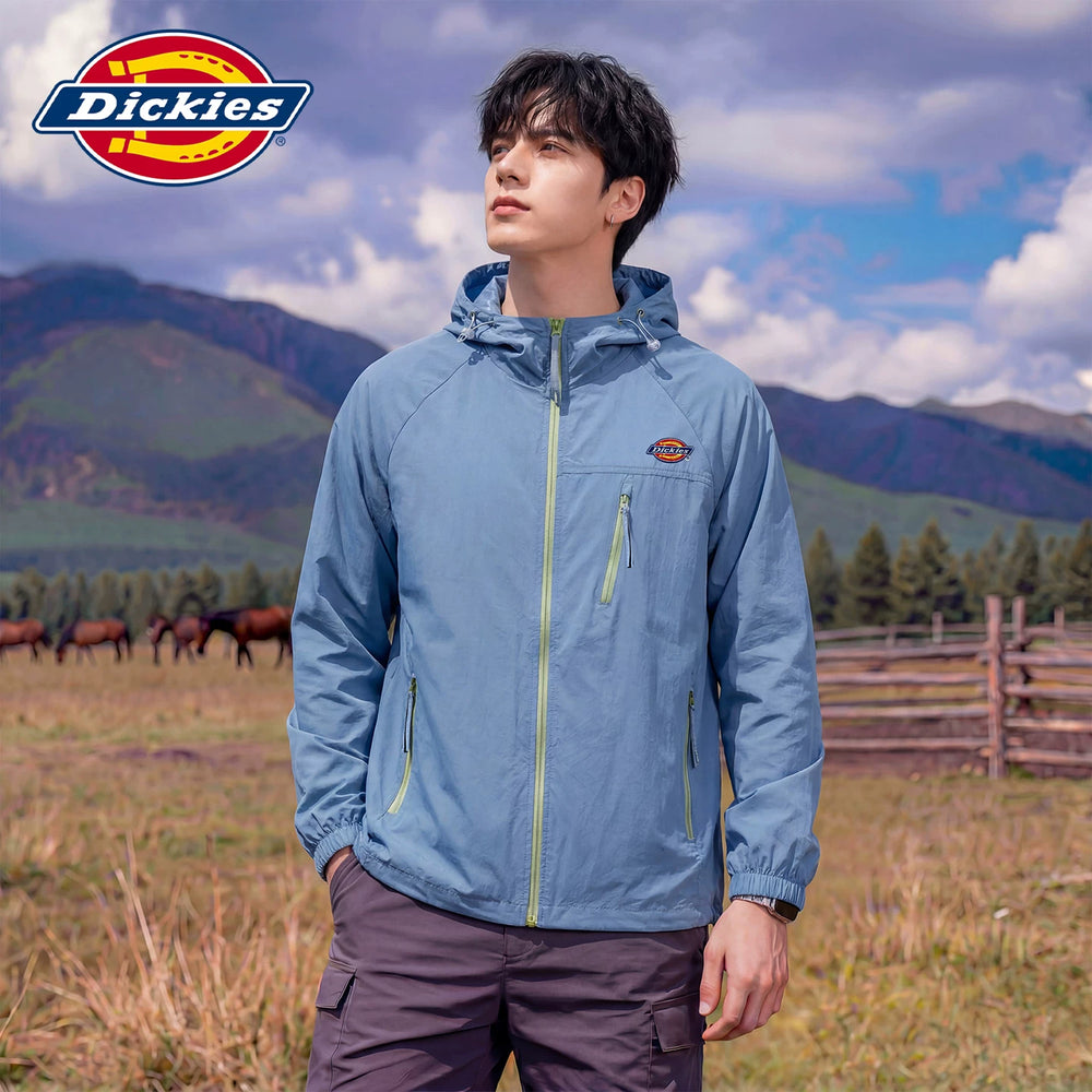 Dickies Cool Summer New Sunscreen Clothes for Men, Loose, Breathable, Simple Zipper Hooded Trendy Brand Top Y