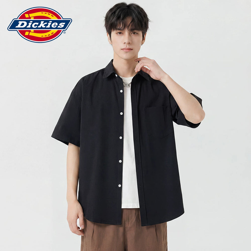 Dickies Cool Summer American Casual Loose Short sleeved Shirt Men's Thin Breathable Collar Top Y