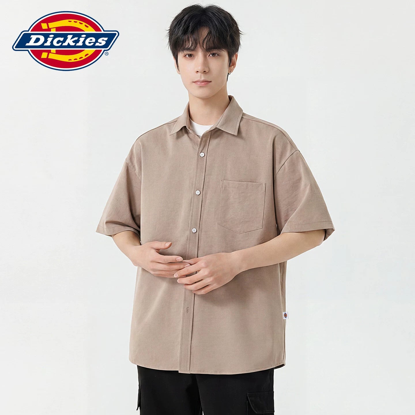Dickies Cool Summer American Casual Loose Short sleeved Shirt Men's Thin Breathable Collar Top Y