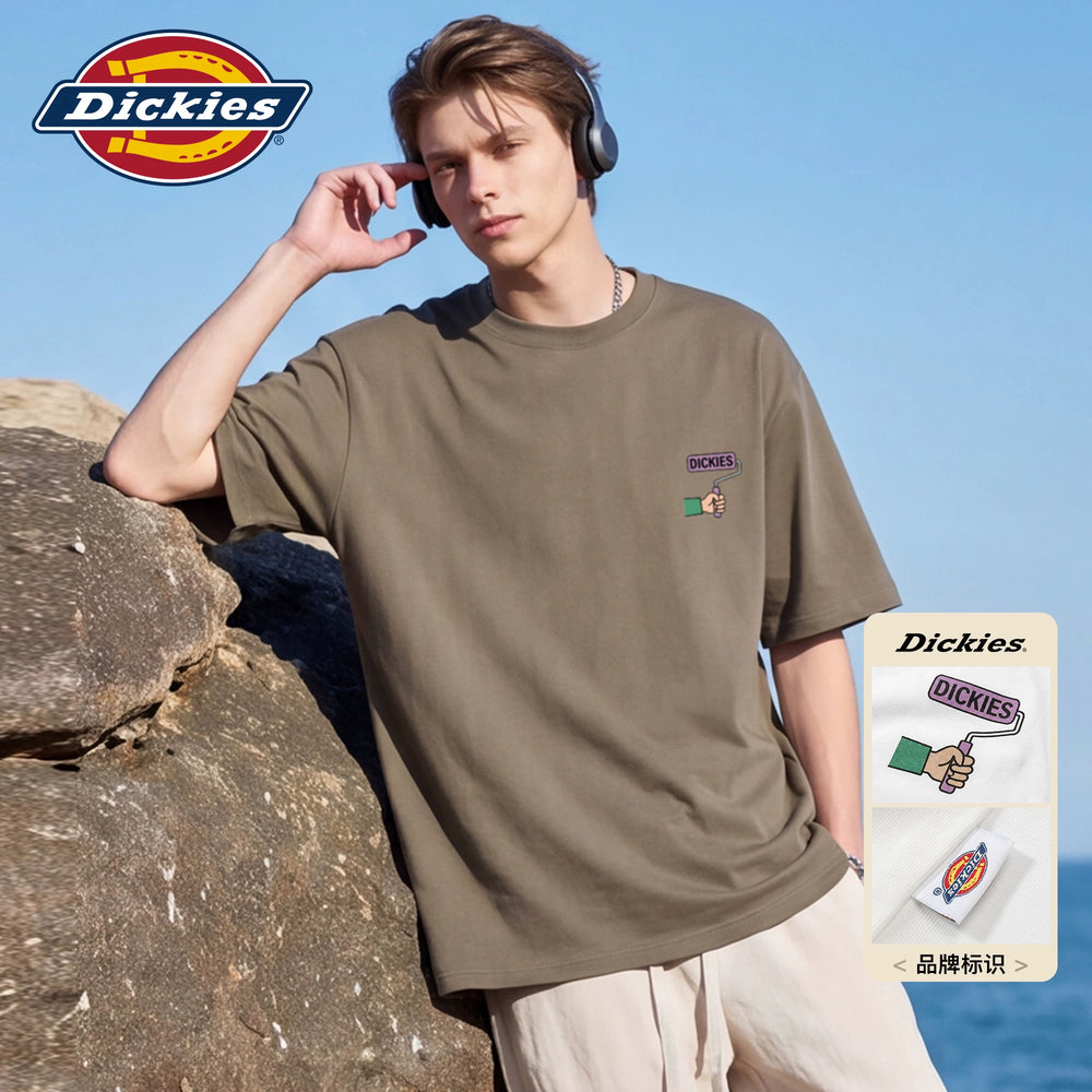 Dickies Cool Suitable Pure Cotton Short sleeved T-shirt Men's Summer American Fun Printed Casual Couple Half Sleeve Top M
