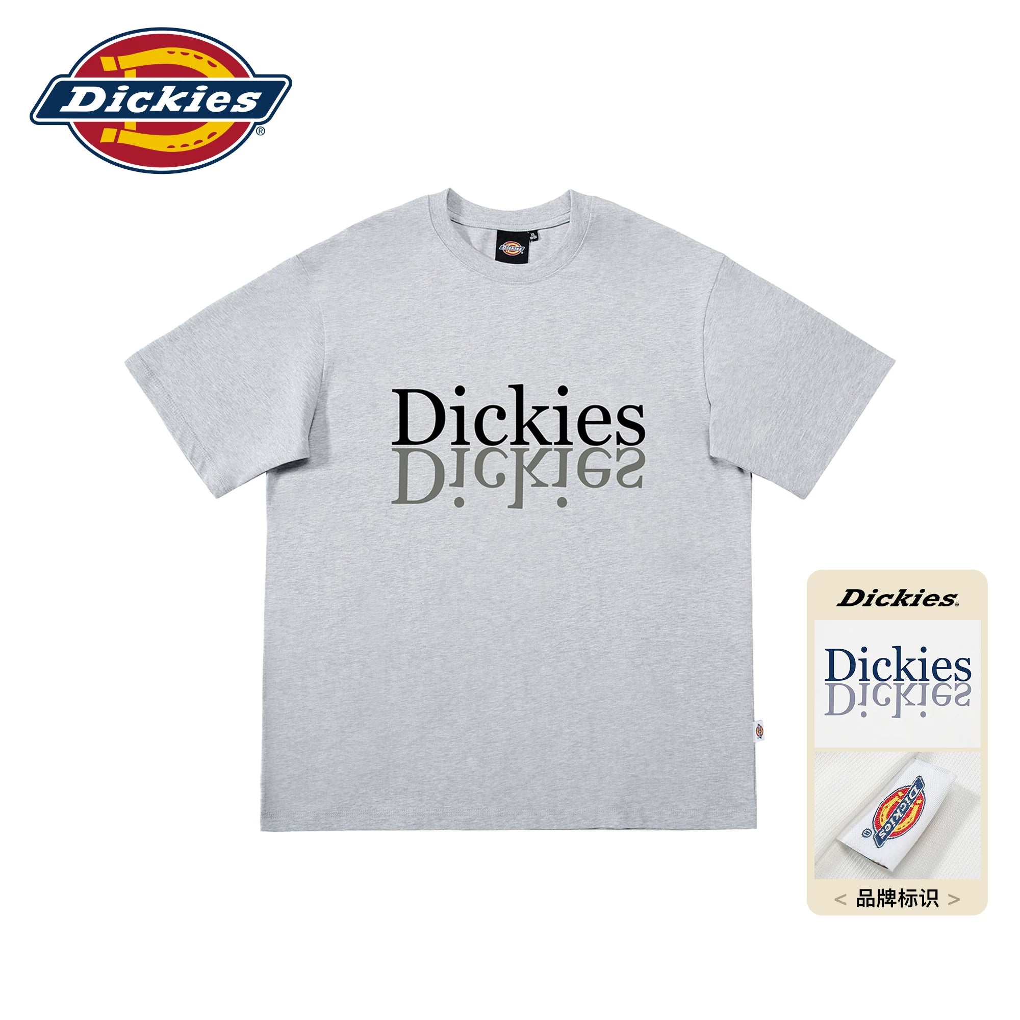 Dickies Emperor Cool Suitable Double layered Color Overlapping Short sleeved T-shirt Men's Summer Cotton Loose Round Neck Half Sleeve Top M