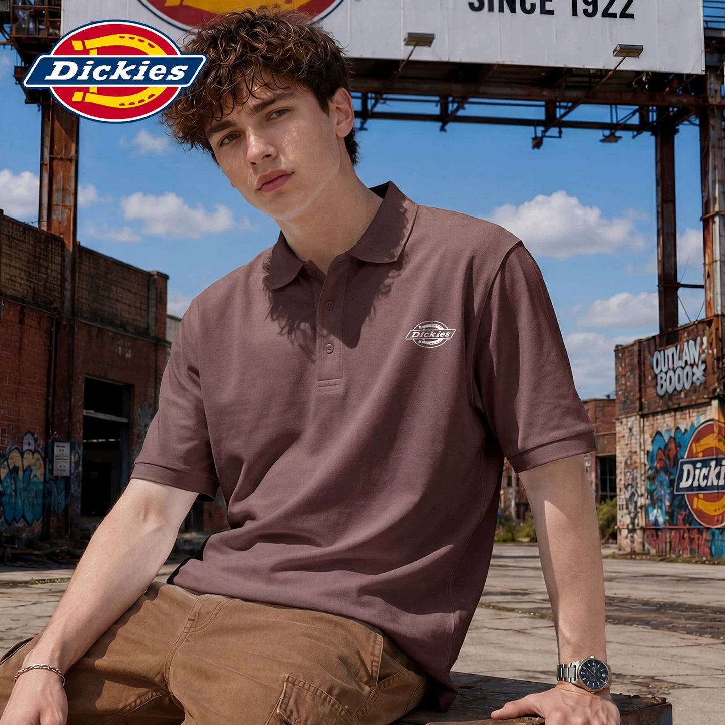 Diesel Dickies summer thin collar short sleeved polo shirt for men's casual top Y